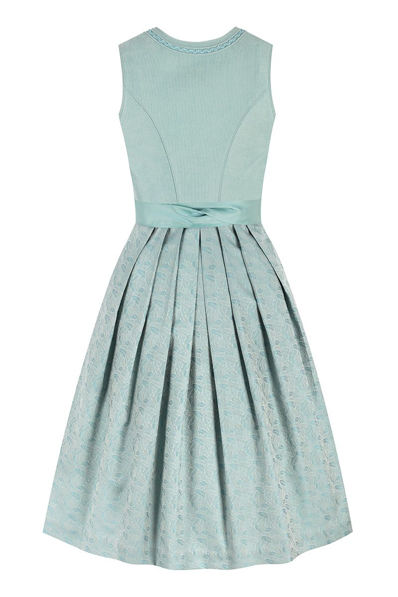Hochwertiges hellblaues Dirndl von MOSER Trachten in elegantem Design.