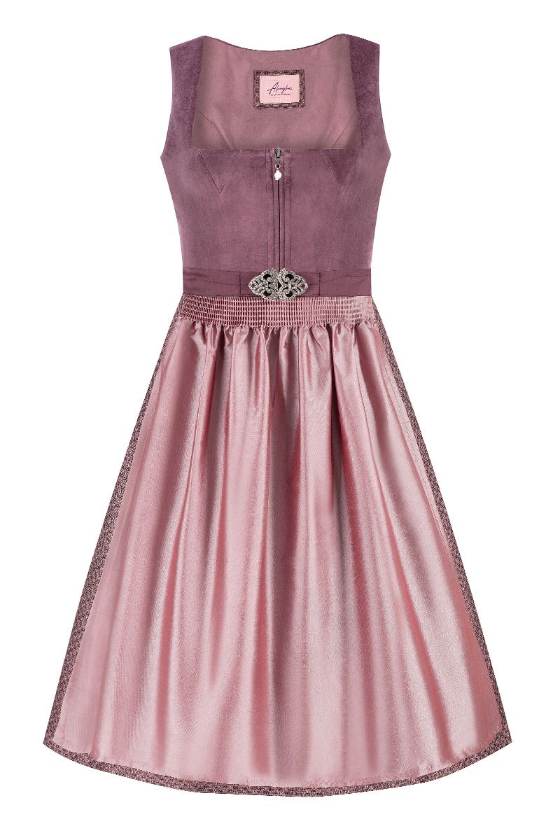 Rosa Dirndl von MOSER Trachten mit Samtmieder und elegantem Schößchen.