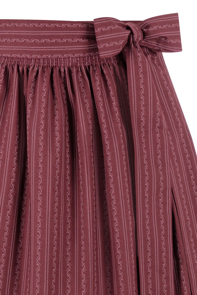 Dunkelroter Trachtenrock mit feinem Streifenmuster von MOSER Trachten.