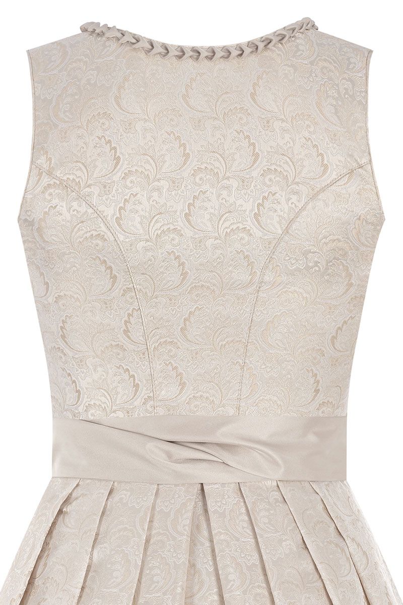 Elegantes cremefarbenes Dirndl aus Jacquardstoff von MOSER Trachten bei trachten.de.