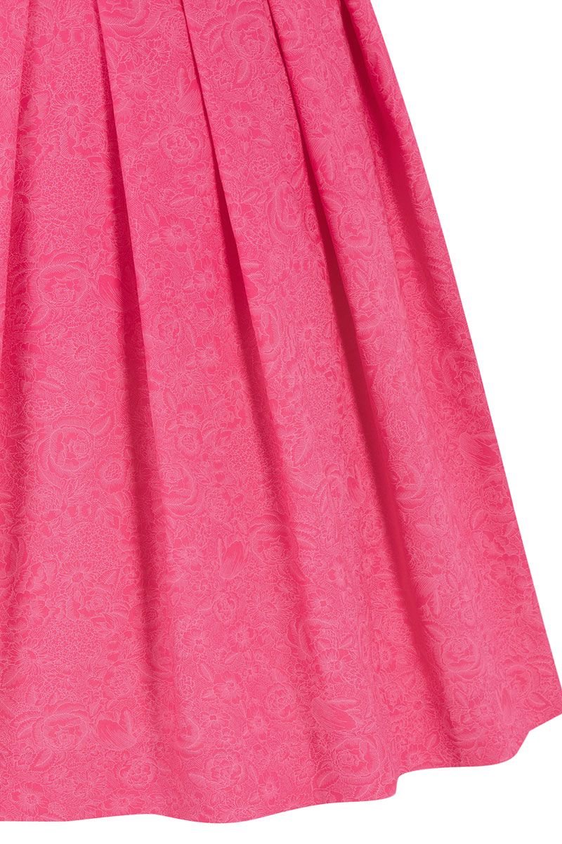 Rosa Dirndlrock mit floralem Muster von MOSER Trachten auf trachten.de.