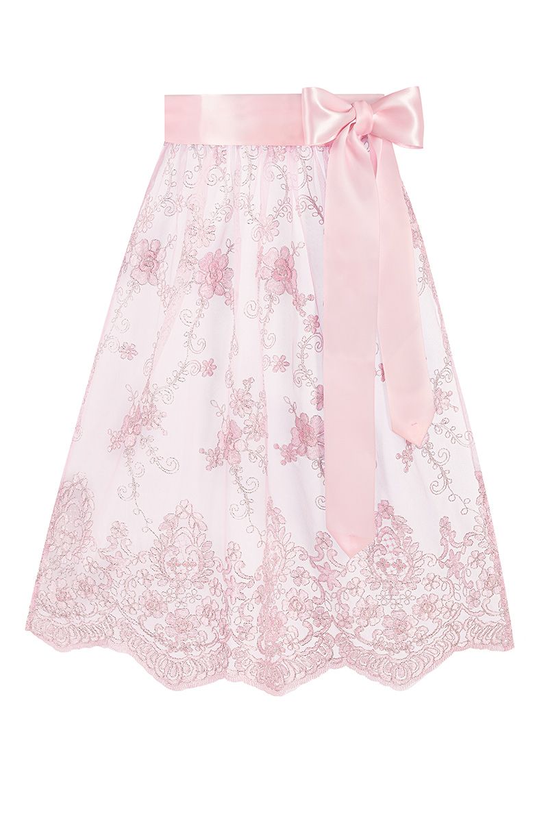 Zarte rosa Schürze mit Spitzendetails und Schleife ergänzt perfekt jeden Dirndl-Look.