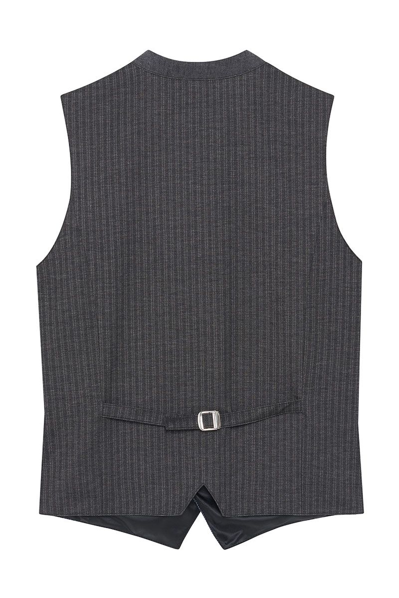 Fein gestreifte graue Herrenweste von MOSER Trachten aus hochwertigem Material.