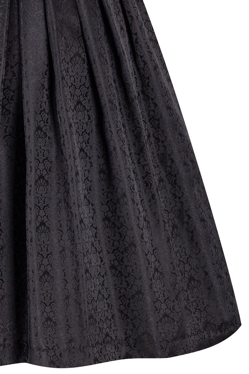 Schwarzer Trachtenrock mit elegantem, floralen Muster von MOSER Trachten.