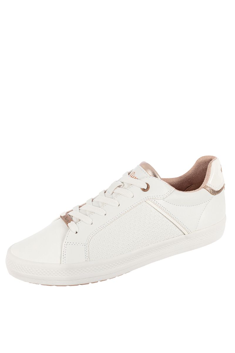 Weiße Sneaker aus Leder in modernem Design von MOSER Trachten, passend zu Trachtenmode.
